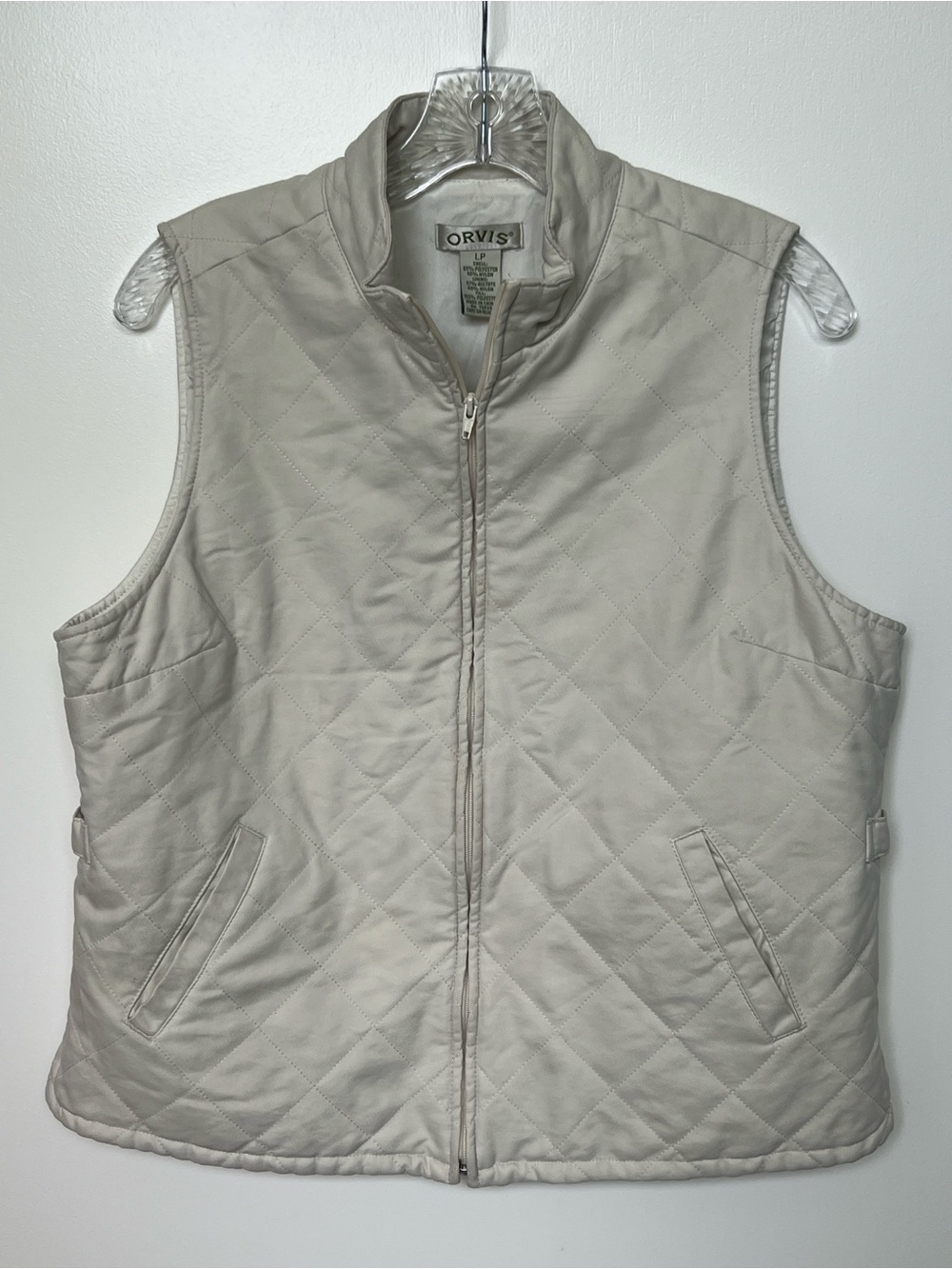 Orvis Cream Quilted Zip-Up Vest